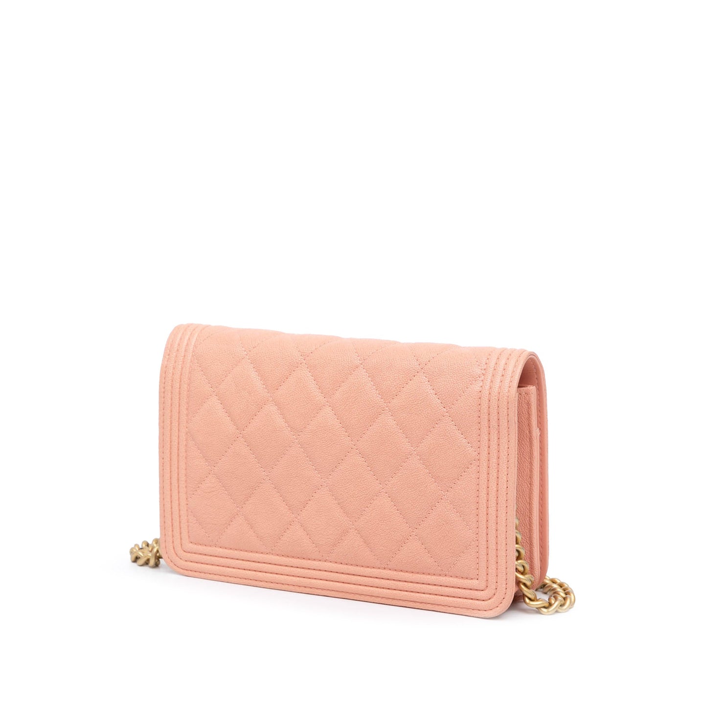 Chanel Sac Quilted Caviar Boy Wallet on Chain