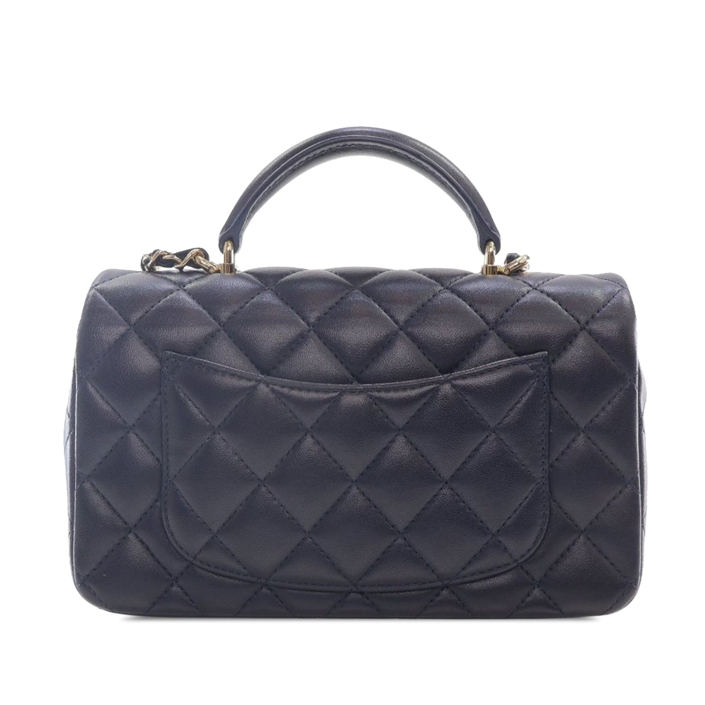 Chanel Sac Mini Rectangular Lambskin Top Handle Flap