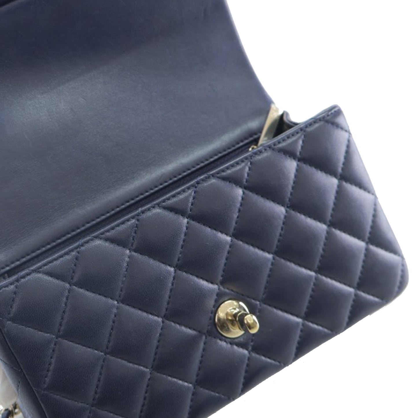 Chanel Sac Mini Rectangular Lambskin Top Handle Flap