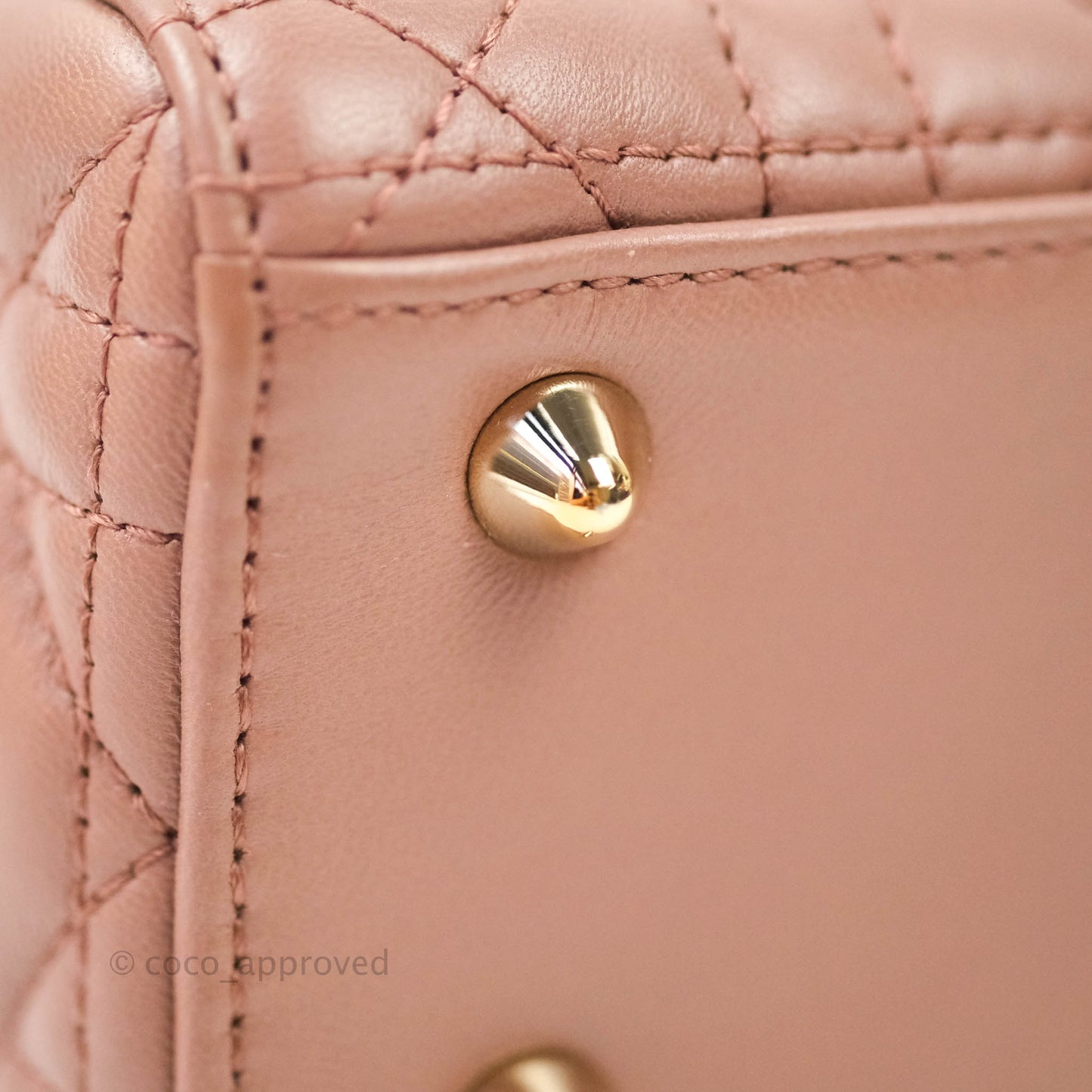 Christian Dior Lambskin My ABCDior Lady Dior Dark Beige Gold Hardware