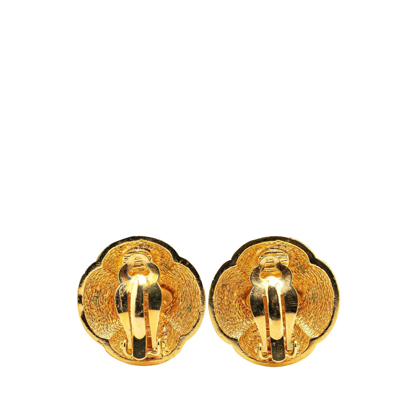 Gold Chanel Gold Plated CC Clip On Earrings