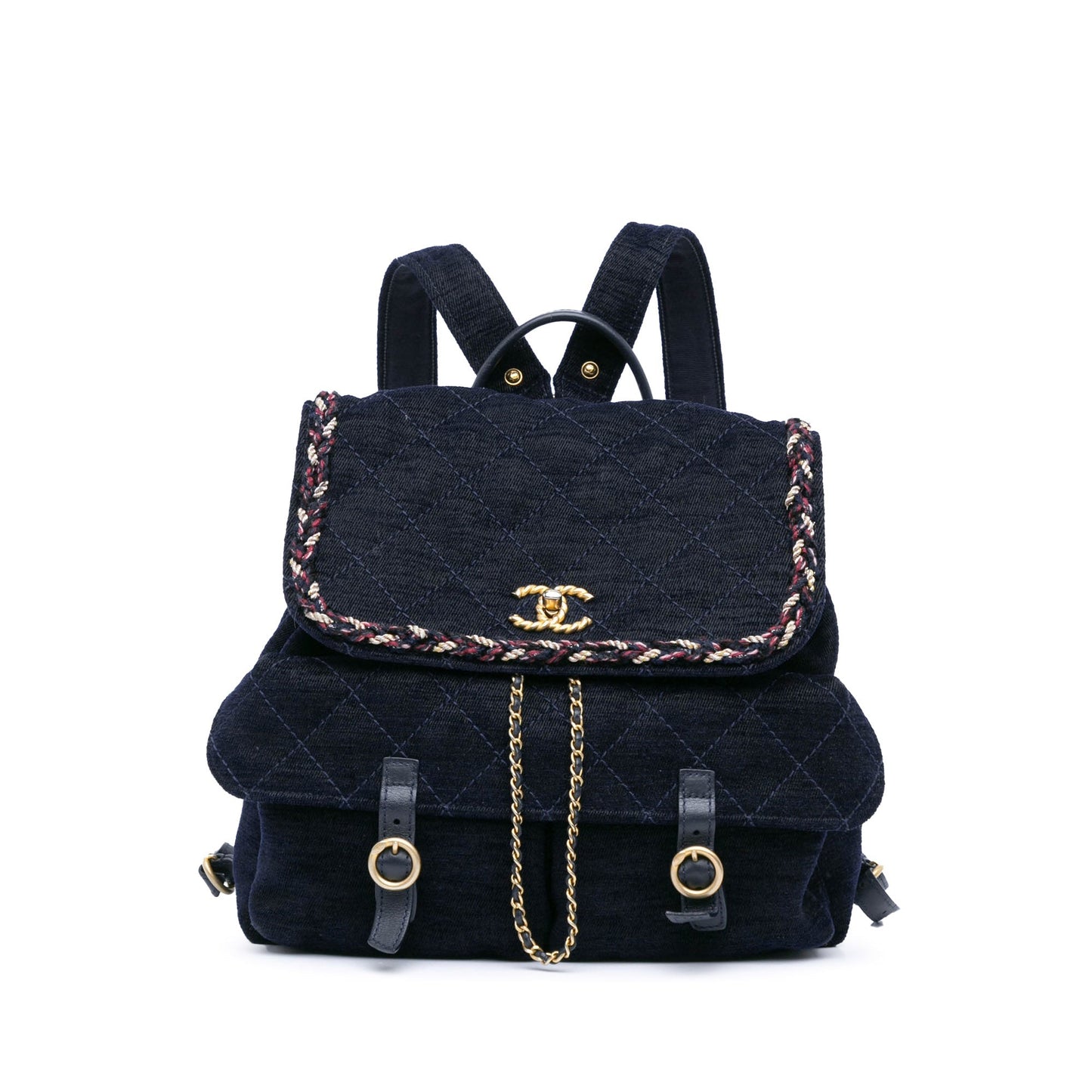 Blue Chanel Paris-Cosmopolite Velvet Parisian Stroll Backpack