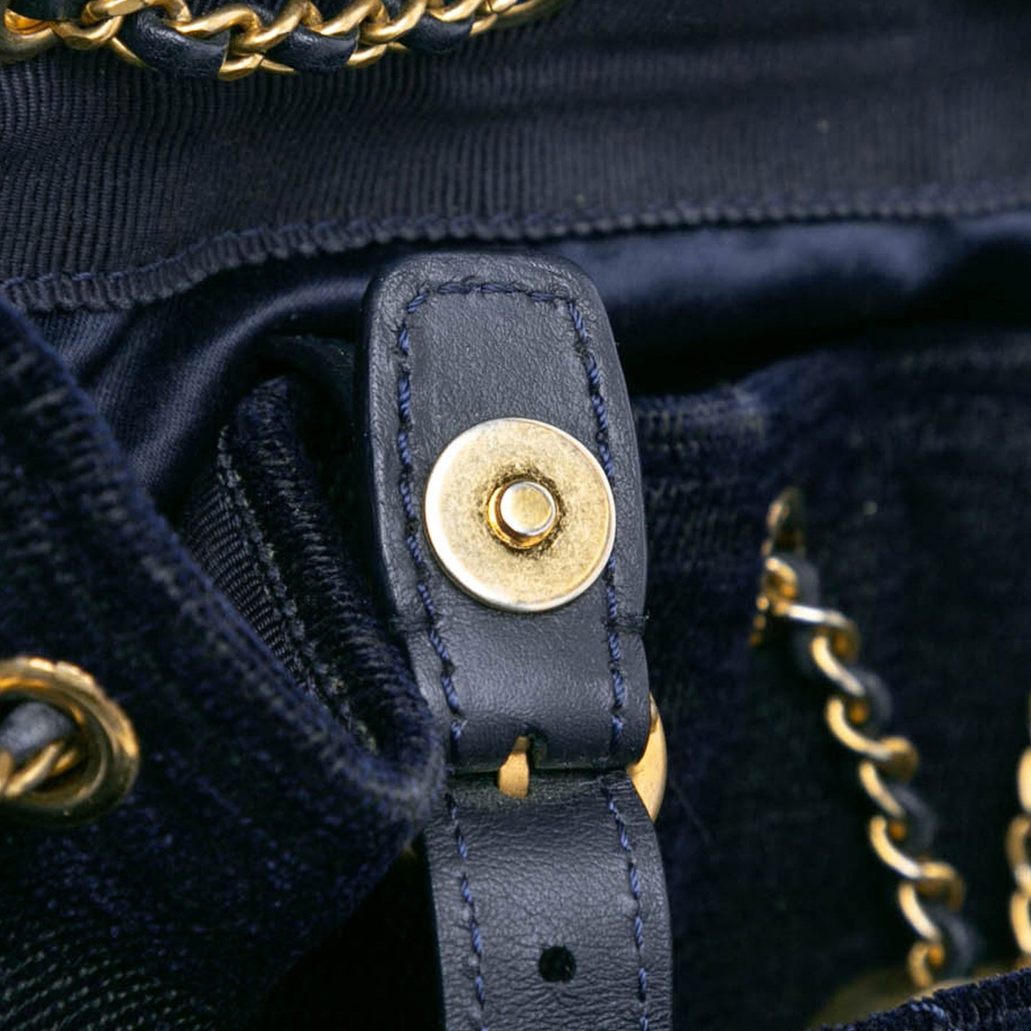 Blue Chanel Paris-Cosmopolite Velvet Parisian Stroll Backpack
