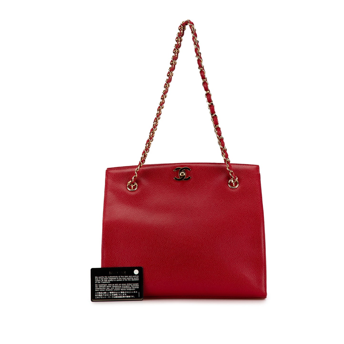 Chanel Sac CC Caviar Turn Lock Chain Tote