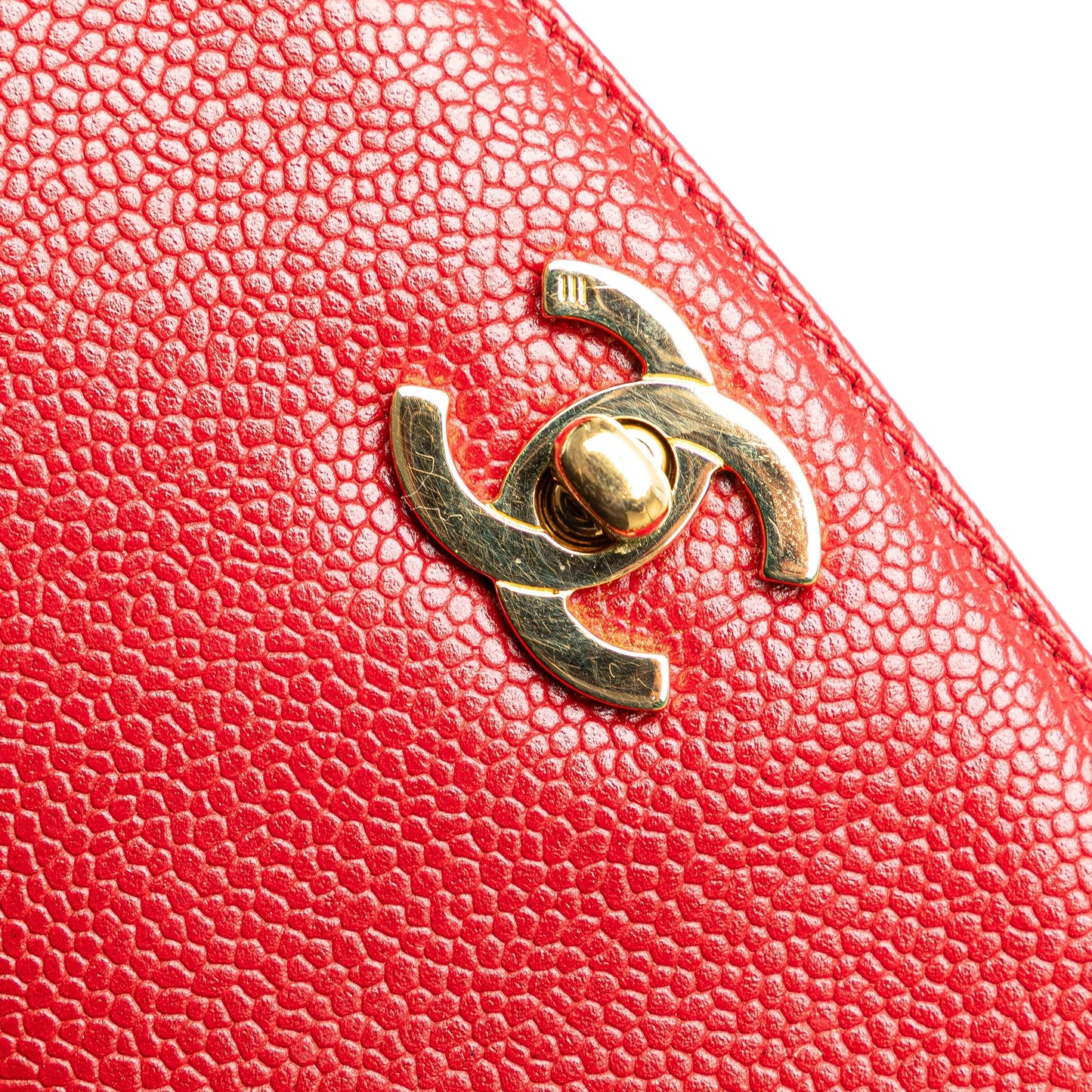 Chanel Sac CC Caviar Turn Lock Chain Tote