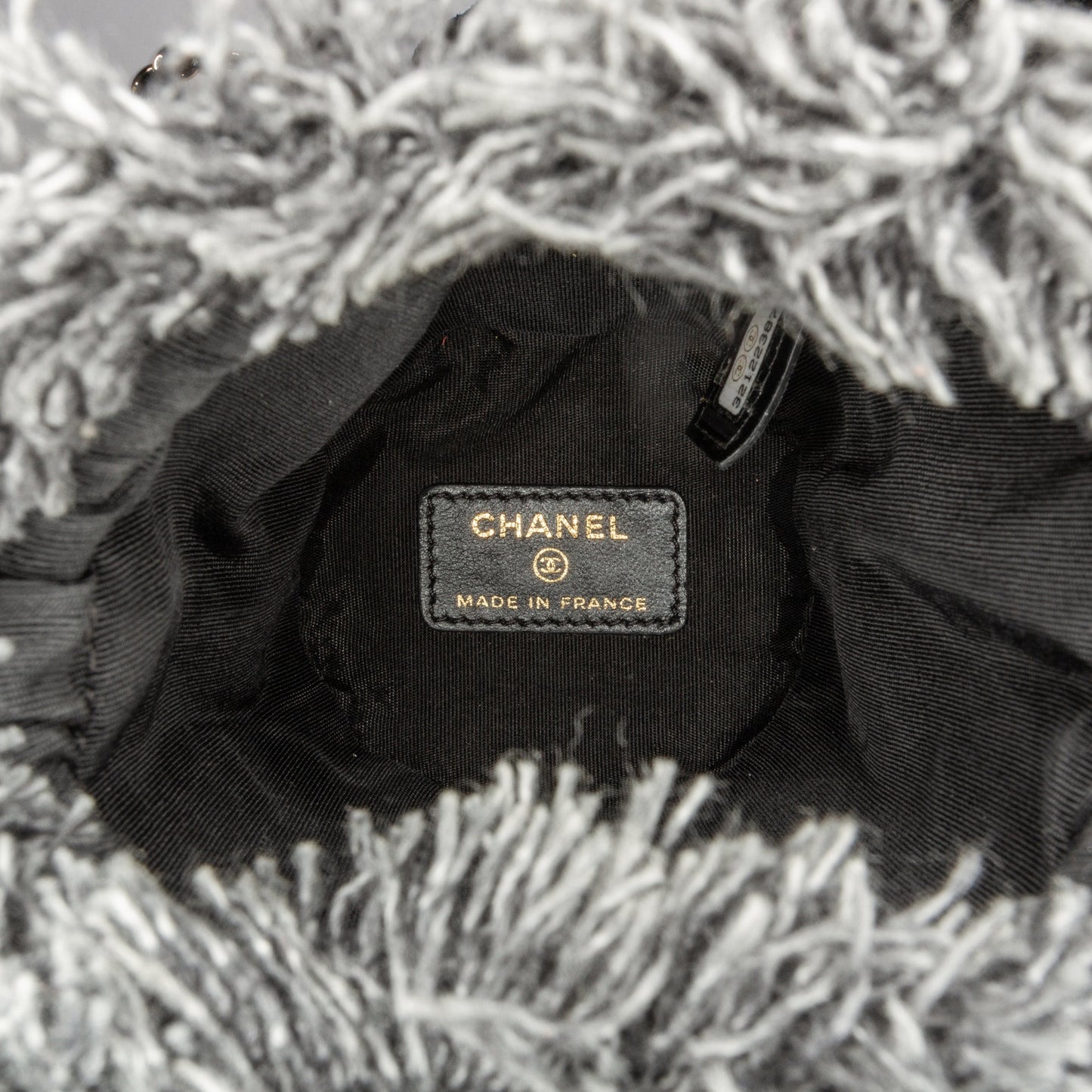 Gray Chanel Mini Denim Mood Bucket with Chain