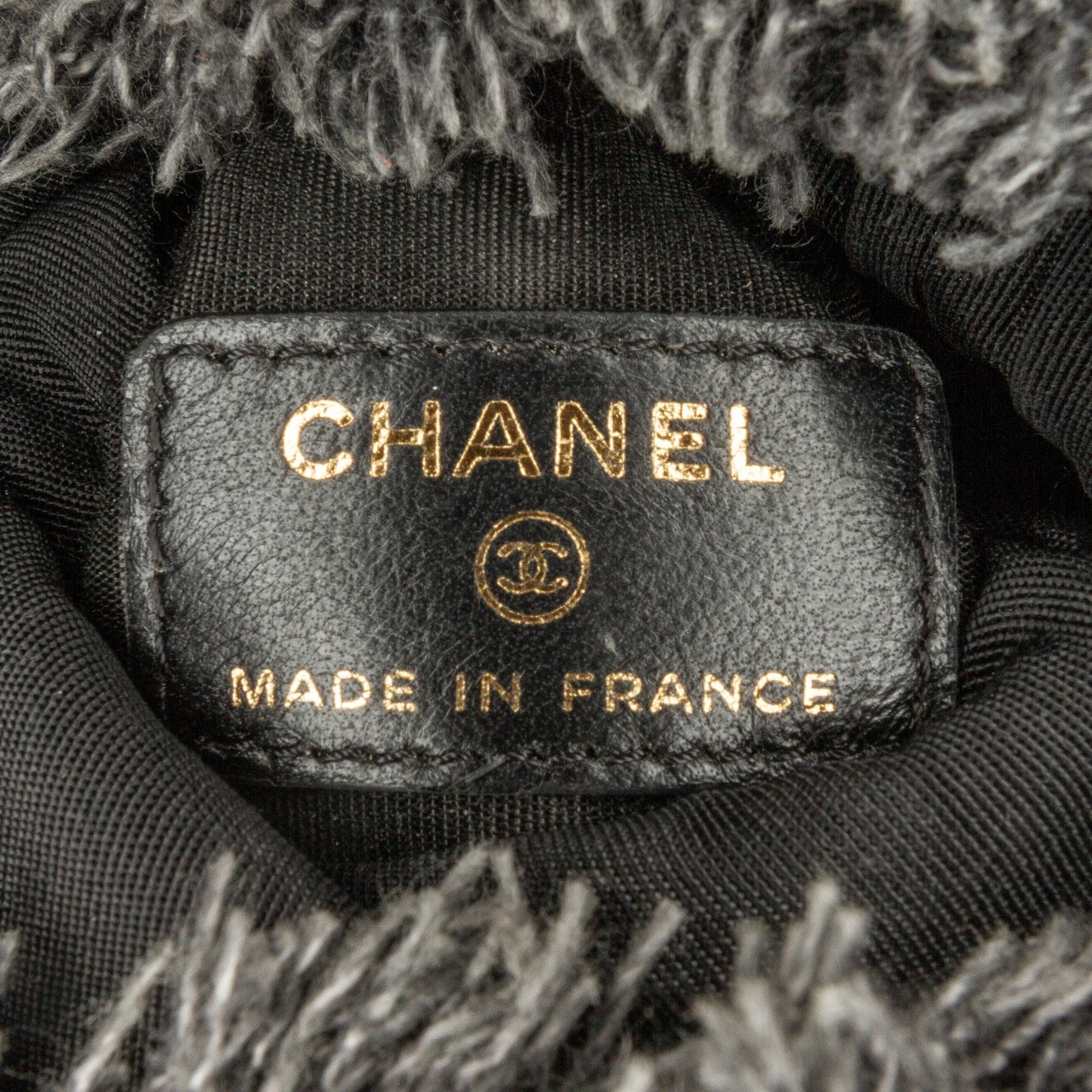 Gray Chanel Mini Denim Mood Bucket with Chain