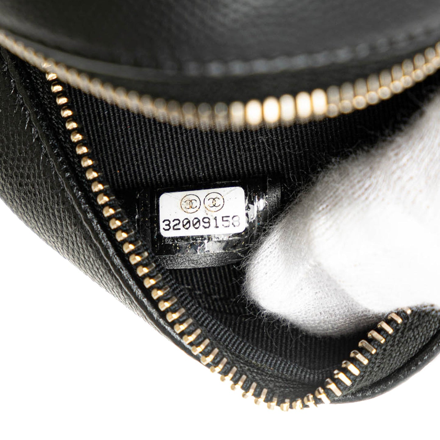 Black Chanel Quilted Caviar Crystal CC Round Clutch With Chain Crossbody Bag