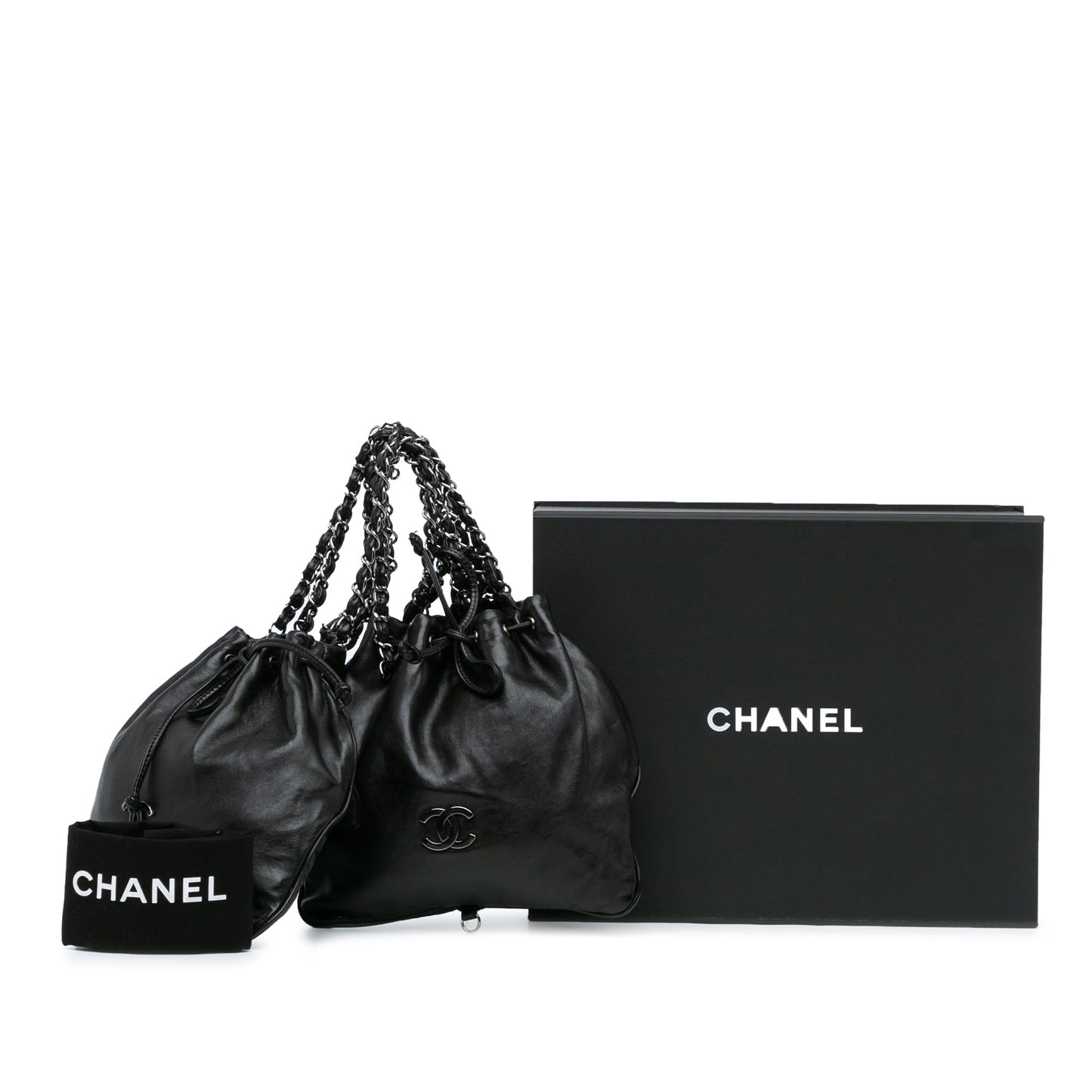 Chanel Sac CC Calfskin Dual Twin Chain Handbag