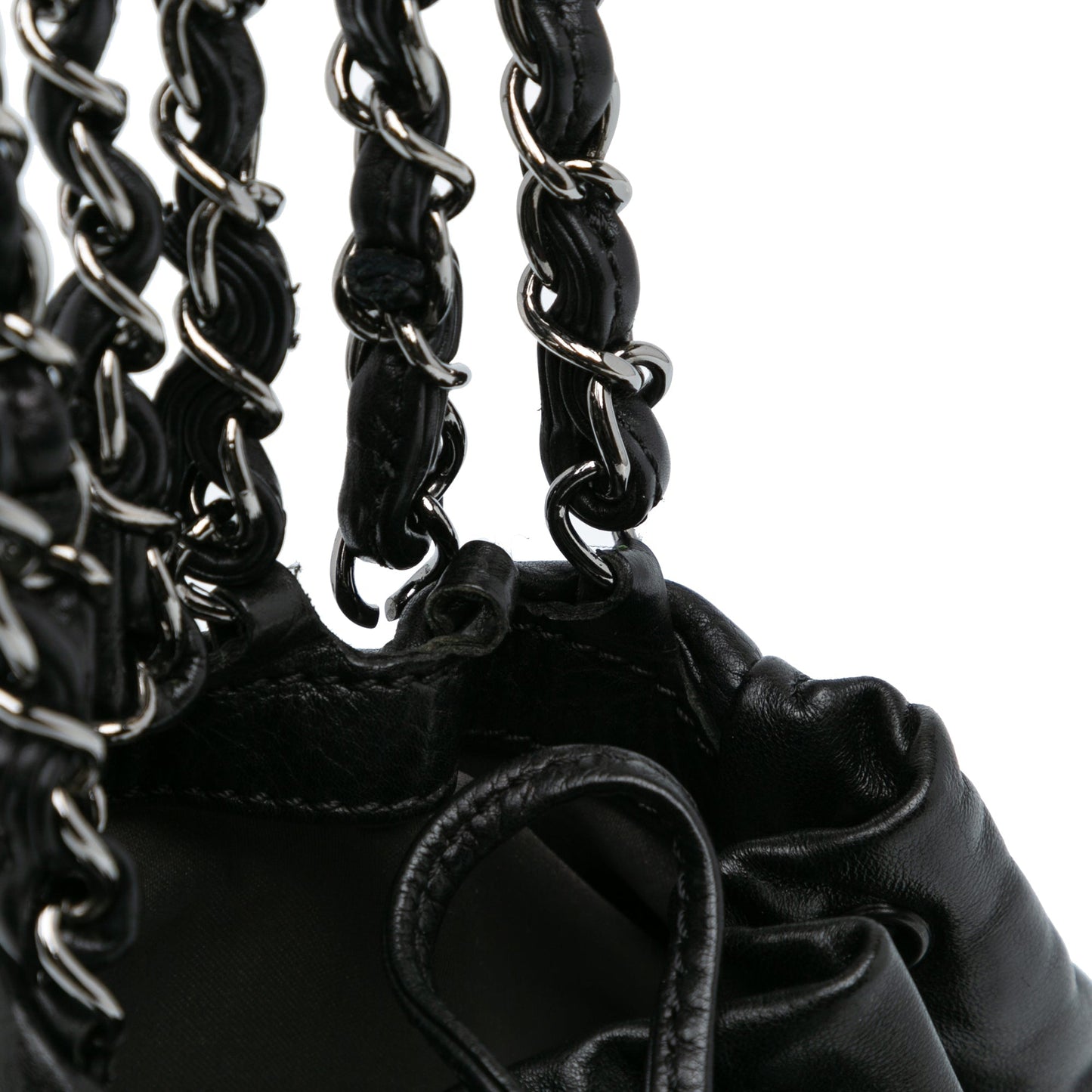 Chanel Sac CC Calfskin Dual Twin Chain Handbag