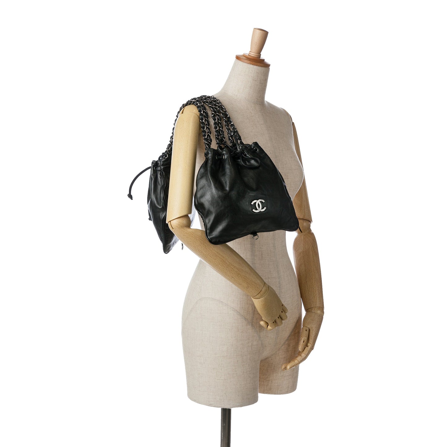 Chanel Sac CC Calfskin Dual Twin Chain Handbag