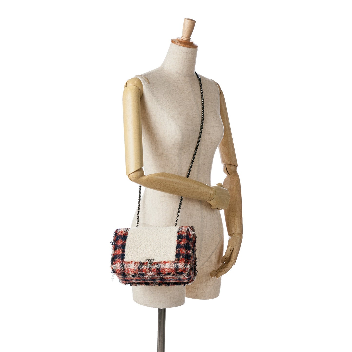 Chanel Sac CC Tweed and Shearling Single Flap