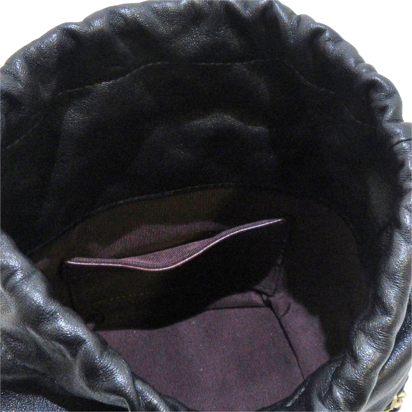 Chanel Sac CC Chain Lambskin Leather Bucket Bag