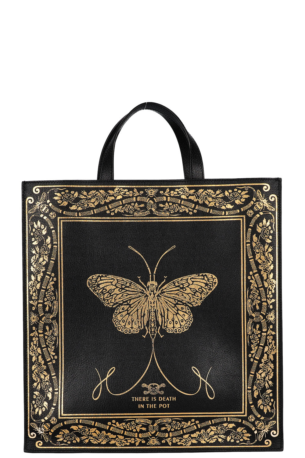 GUCCI Butterfly Convertible Soft Open Tote Black