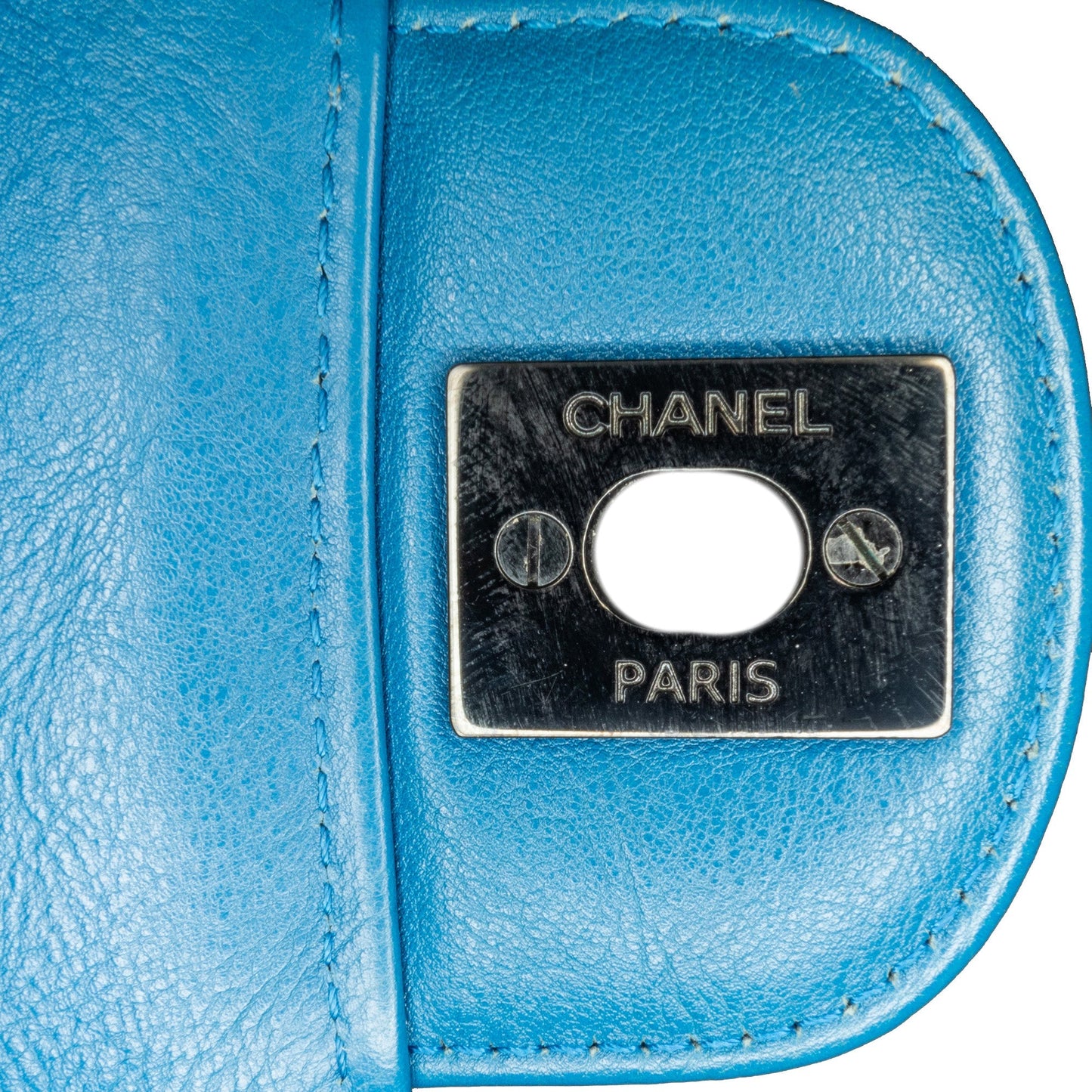 Blue Chanel Mini Rectangular Classic Lambskin Single Flap Crossbody Bag