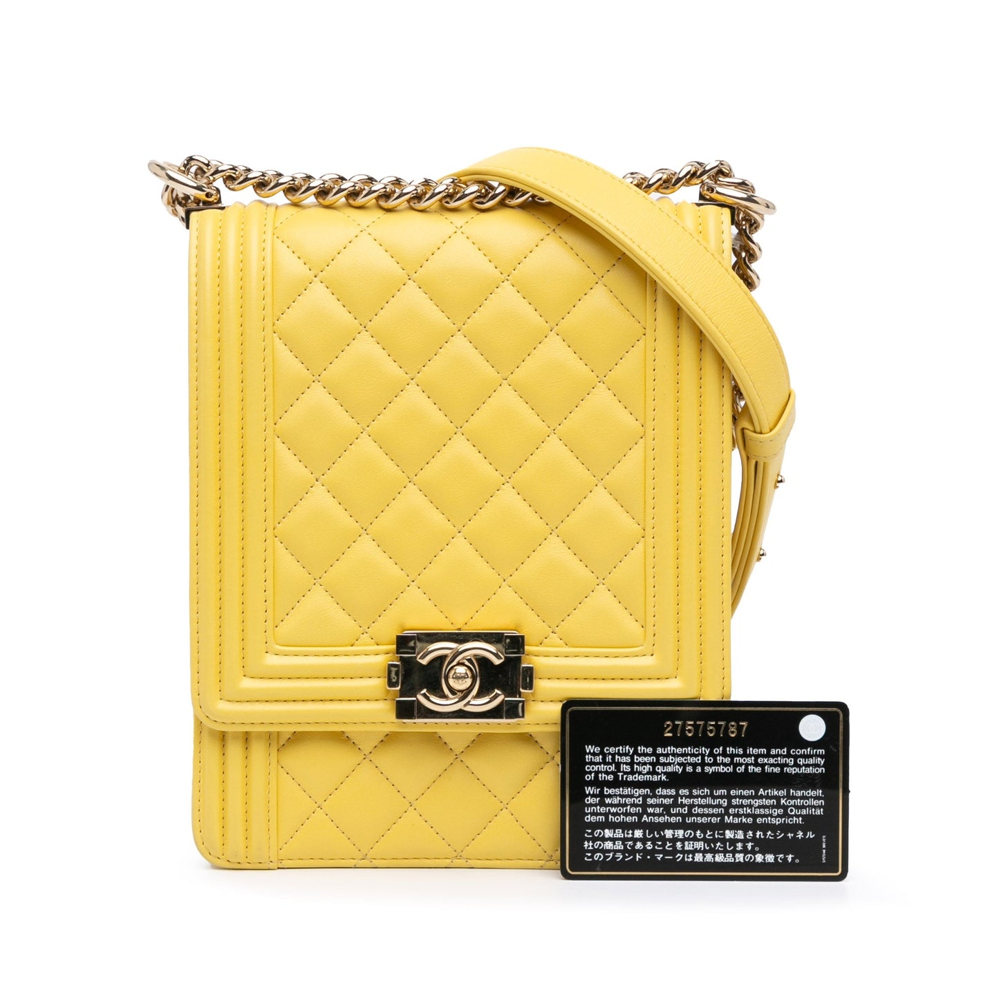 Chanel Sac Quilted Lambskin North South Boy Flap