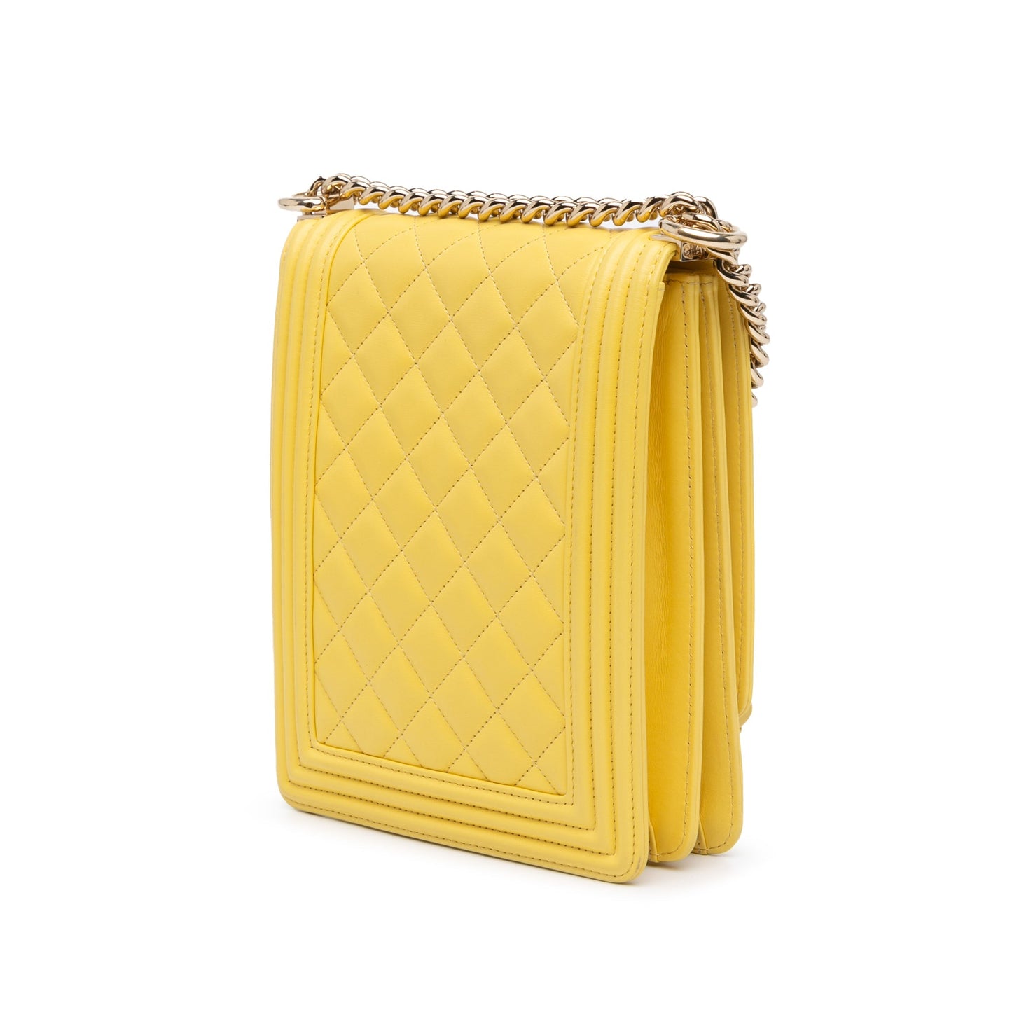 Chanel Sac Quilted Lambskin North South Boy Flap
