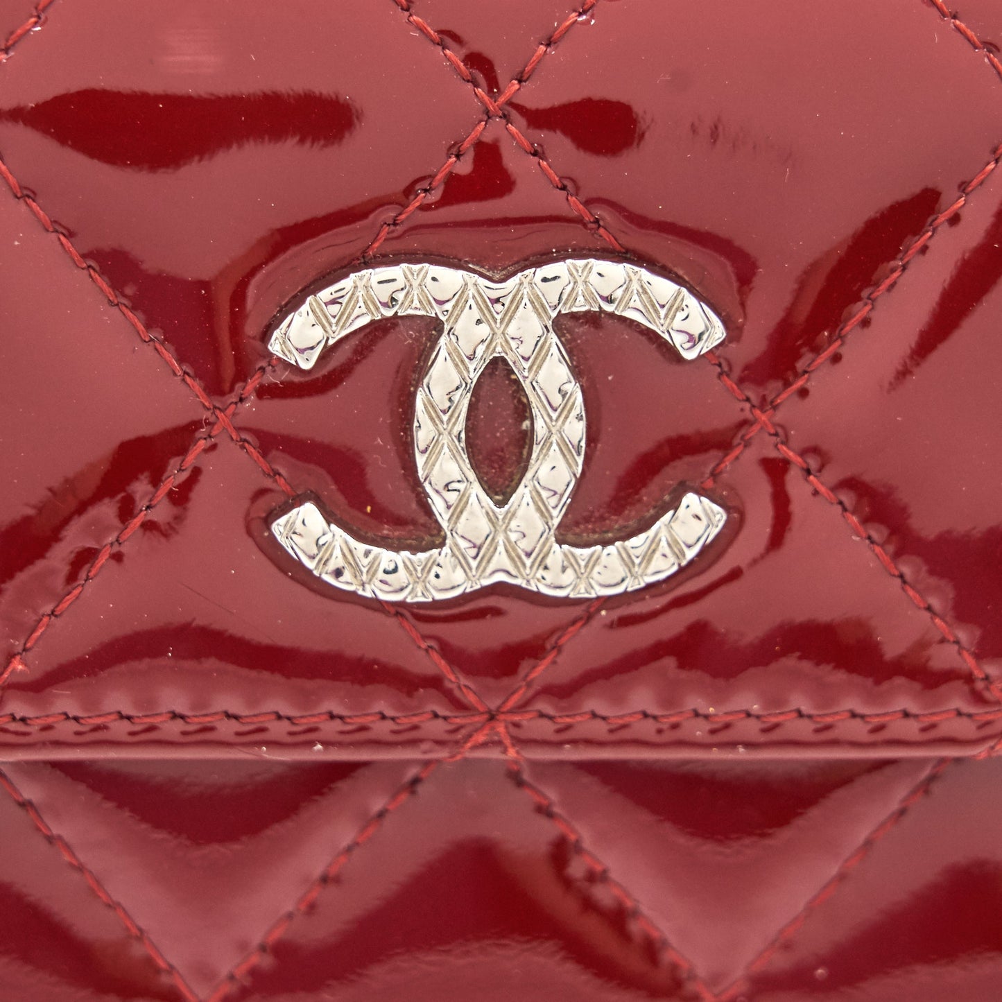 Chanel Patent small Wallet Rouge SHW