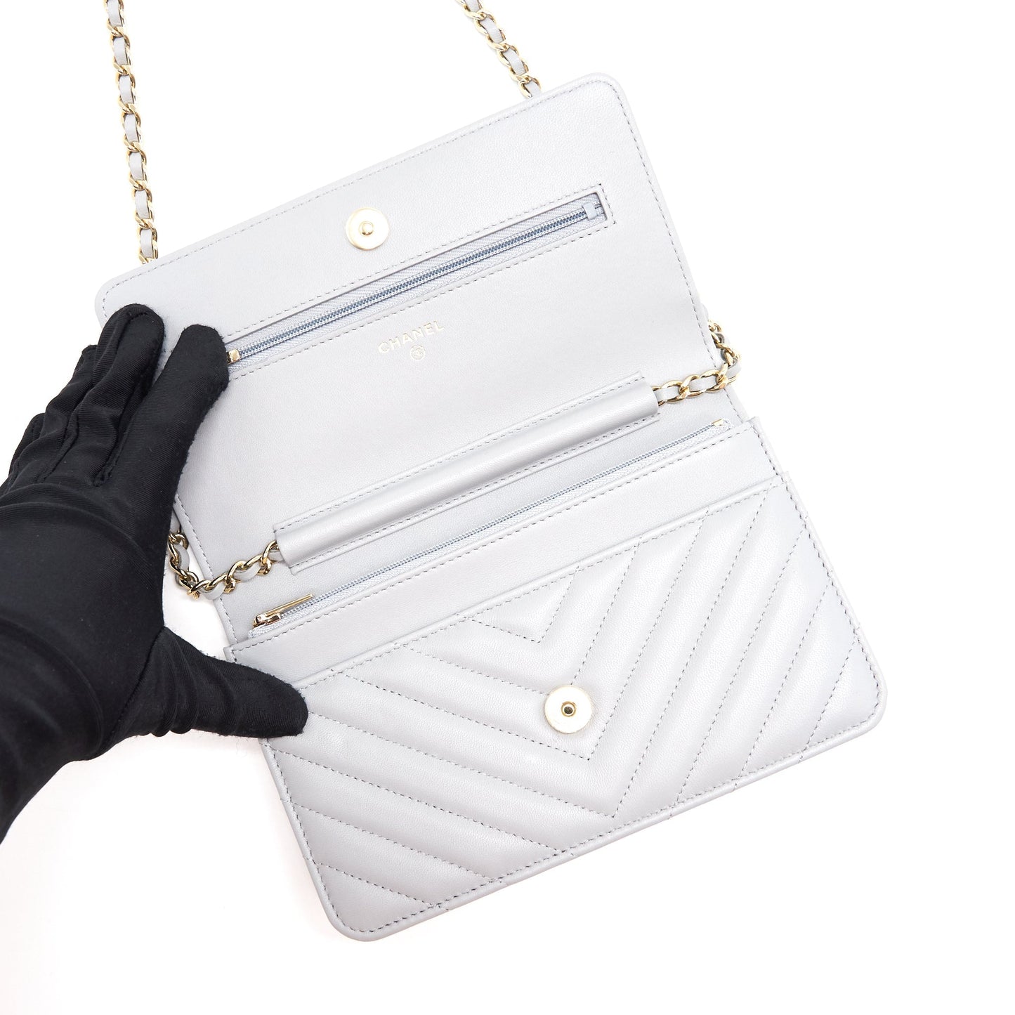 Chanel Wallet On Chain 20c Light Grey LGHW