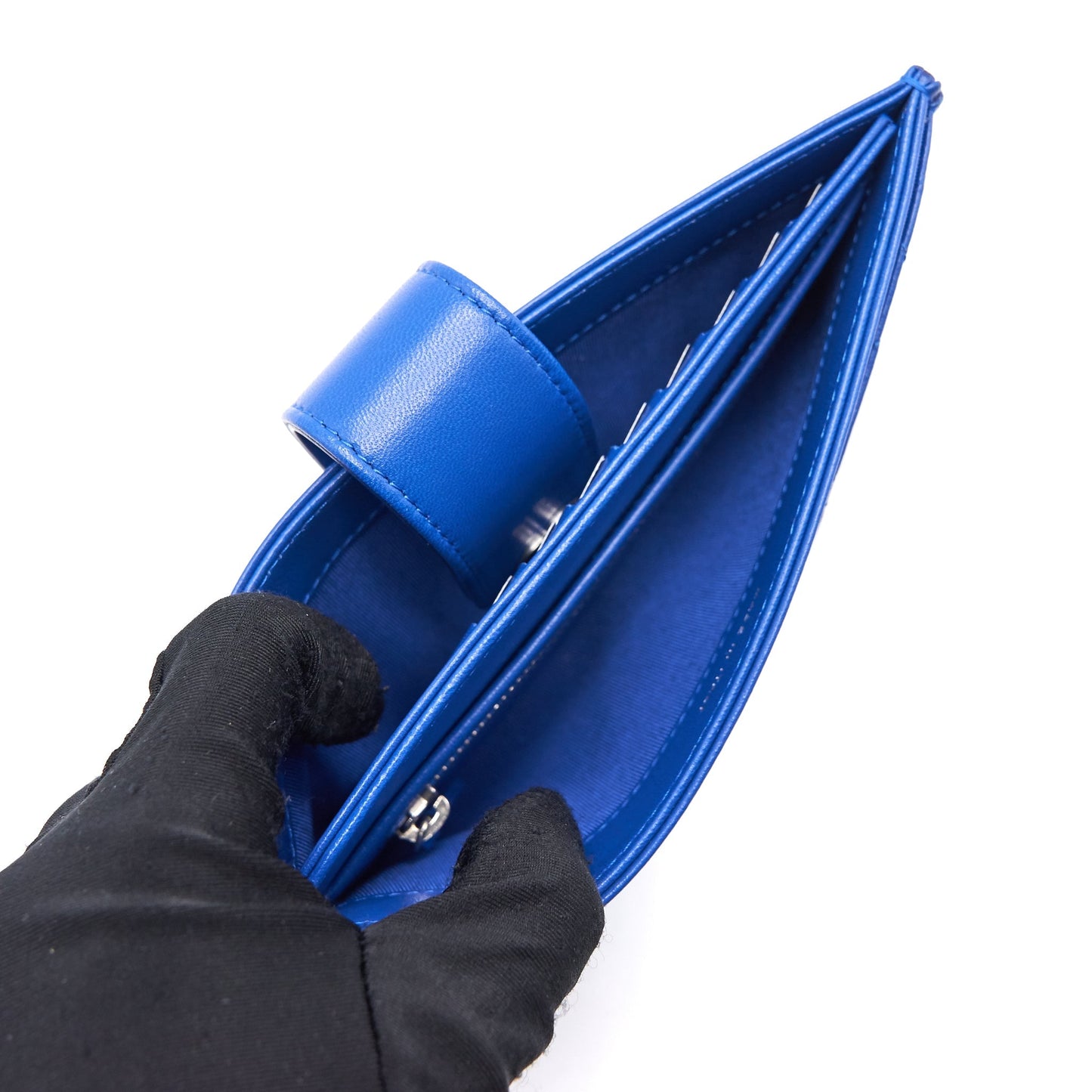 Chanel Classic Pouch Blue SHW