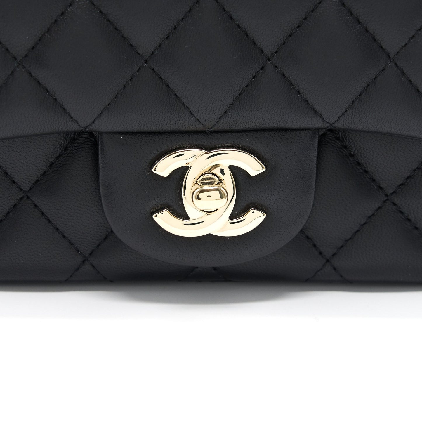 Chanel Mini Square Lambskin Black LGHW