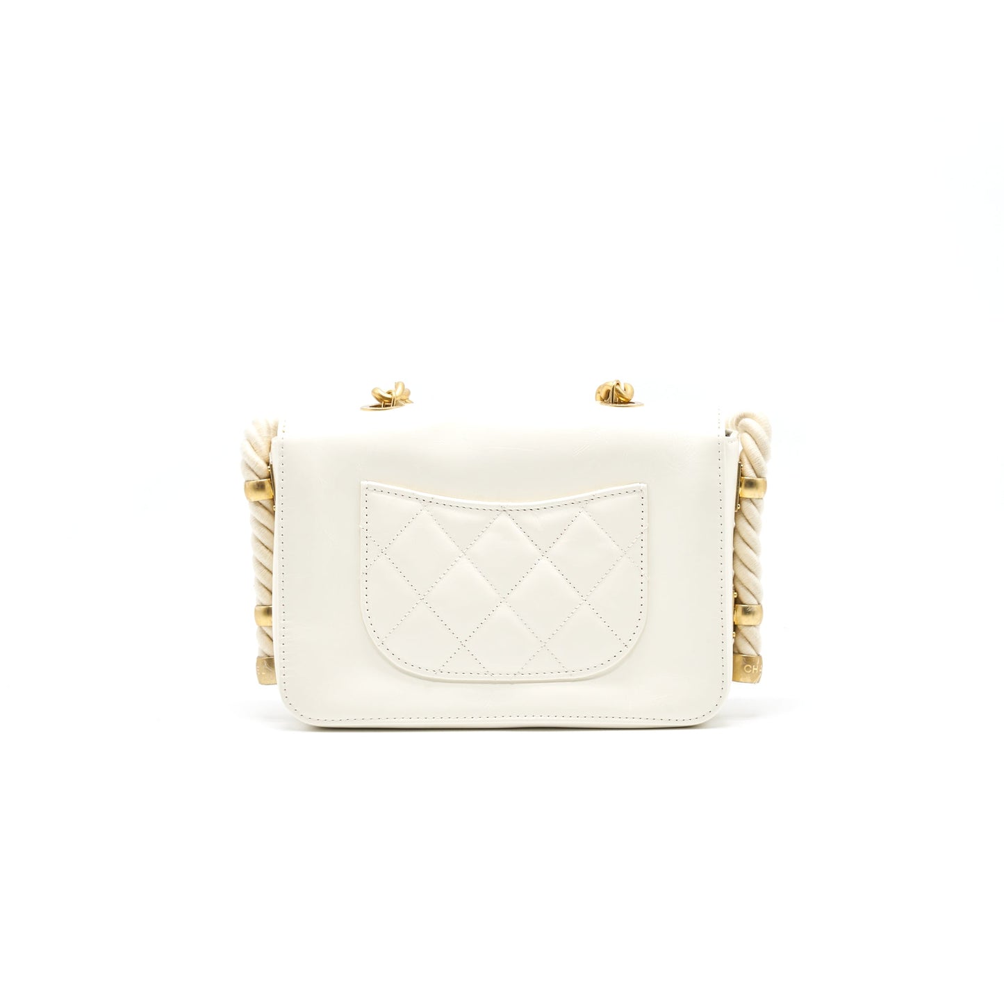 Chanel CC Leather Flap Bag White GHW