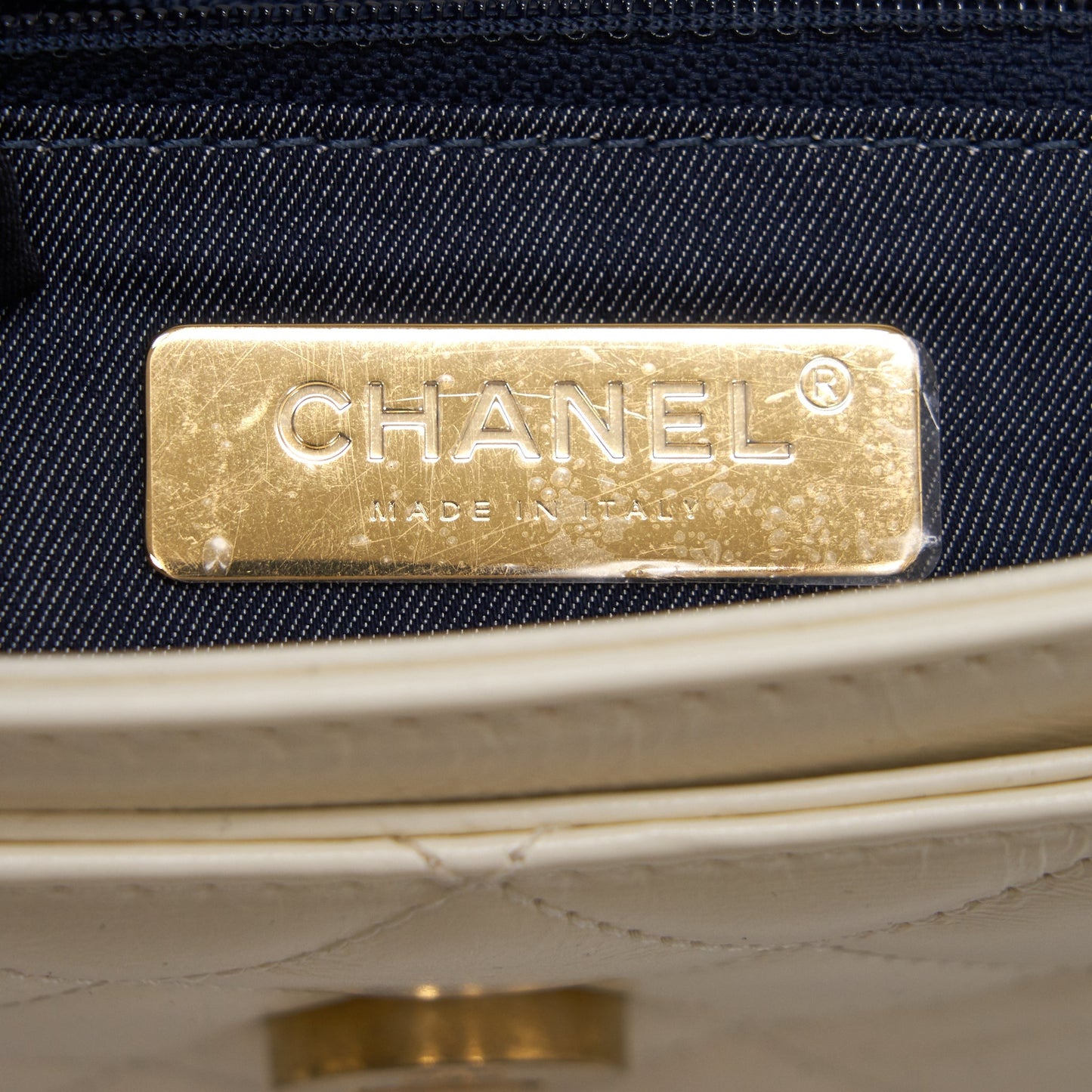 Chanel CC Leather Flap Bag White GHW