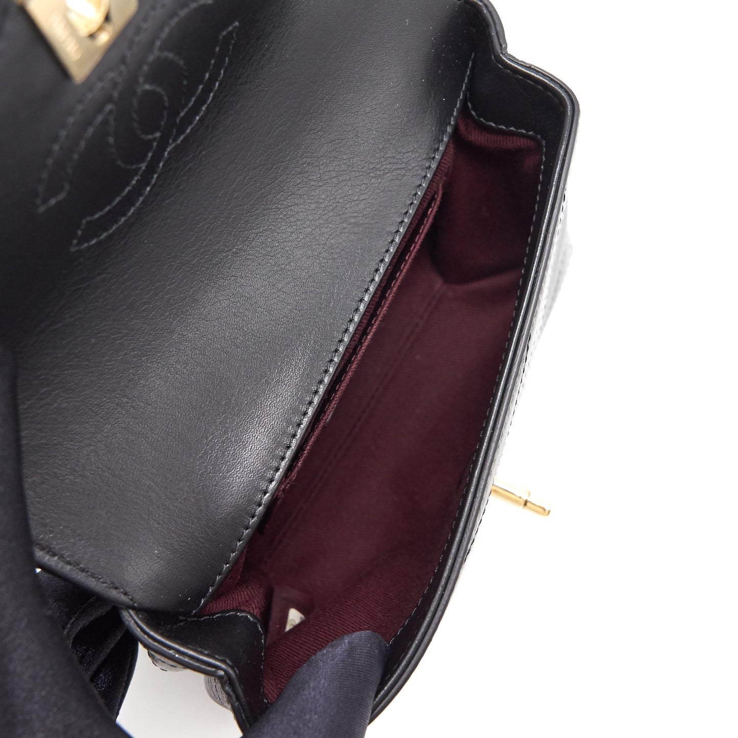 Chanel Calfskin Chevron Leather Chain Waist Bag Black GHW