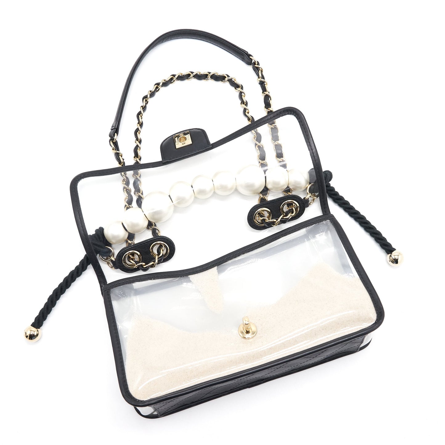 Chanel Transparent "Sand By The Sea" Pearl Flap Bag