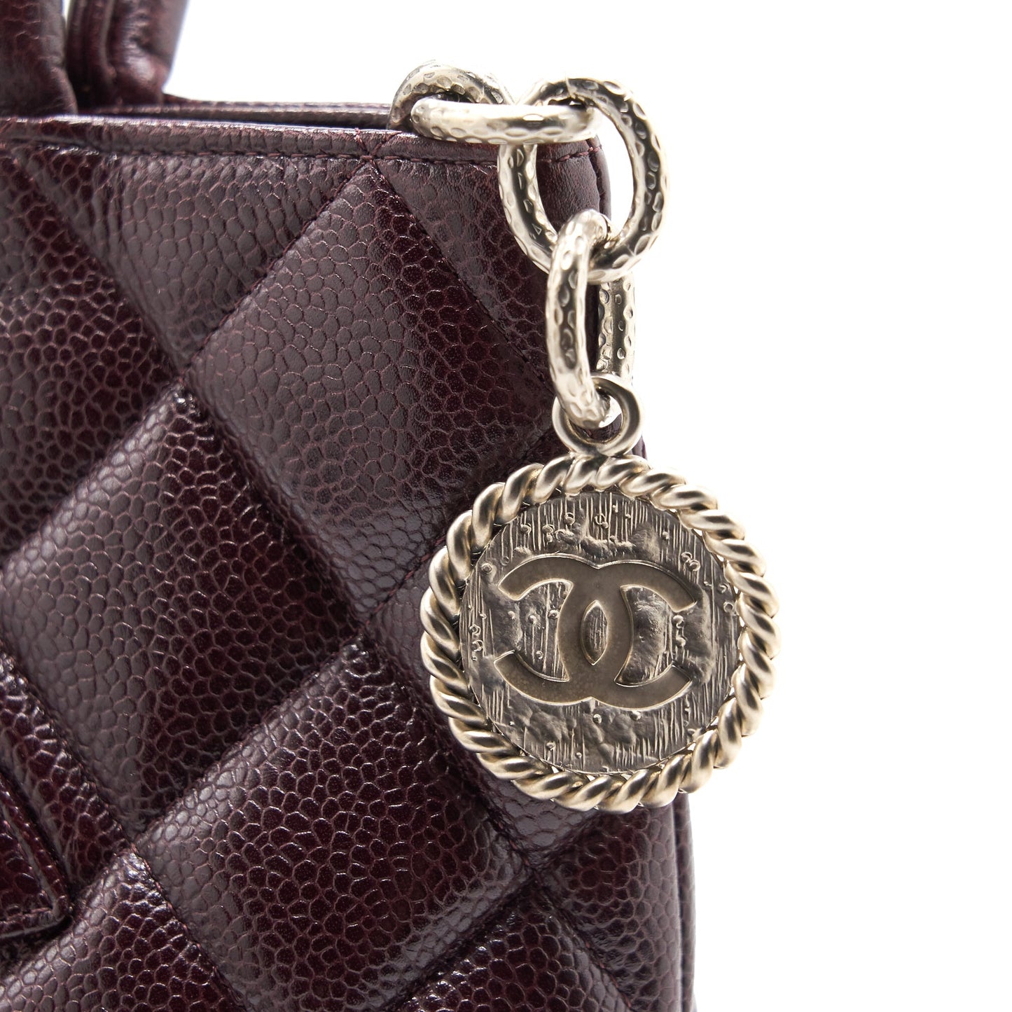 Chanel Cavier Medallion Tote Burgundy