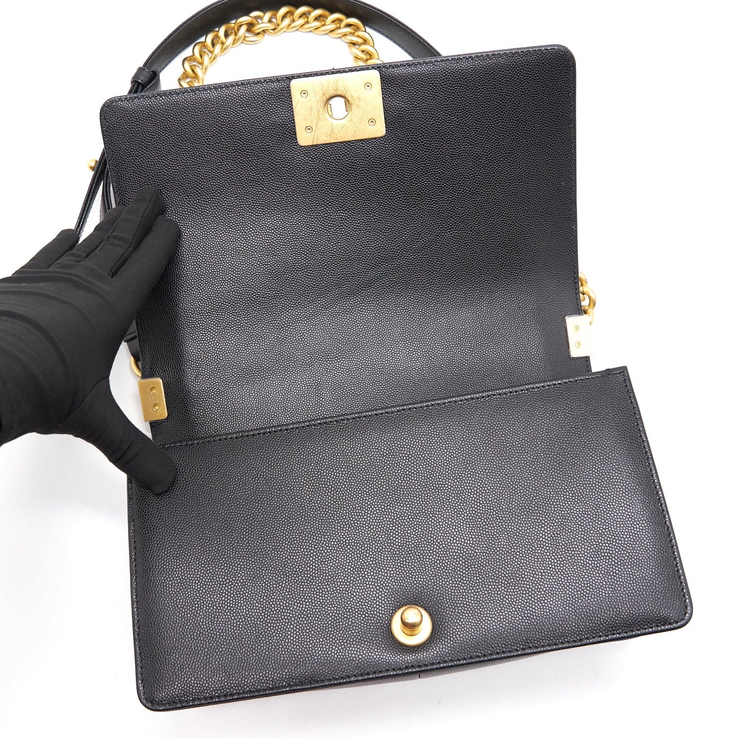 Chanel Boy Chanel Handbag Caviar Black GHW
