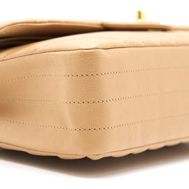 Chanel Medium Classic Flap Dark beige with GHW