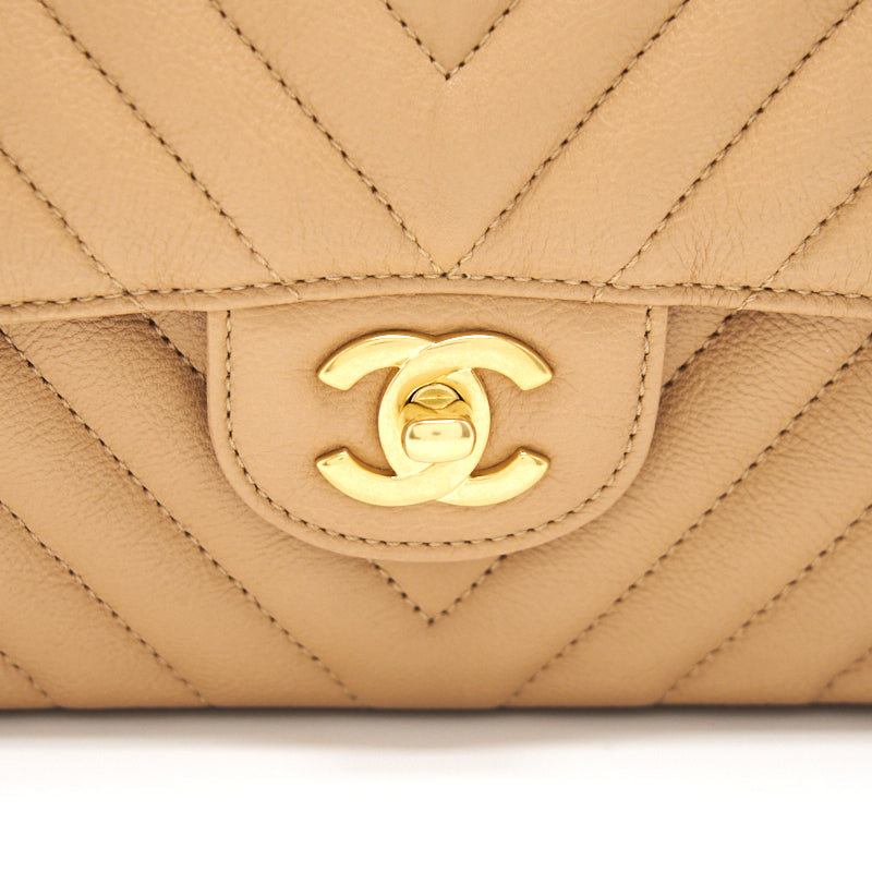 Chanel Medium Classic Flap Dark beige with GHW
