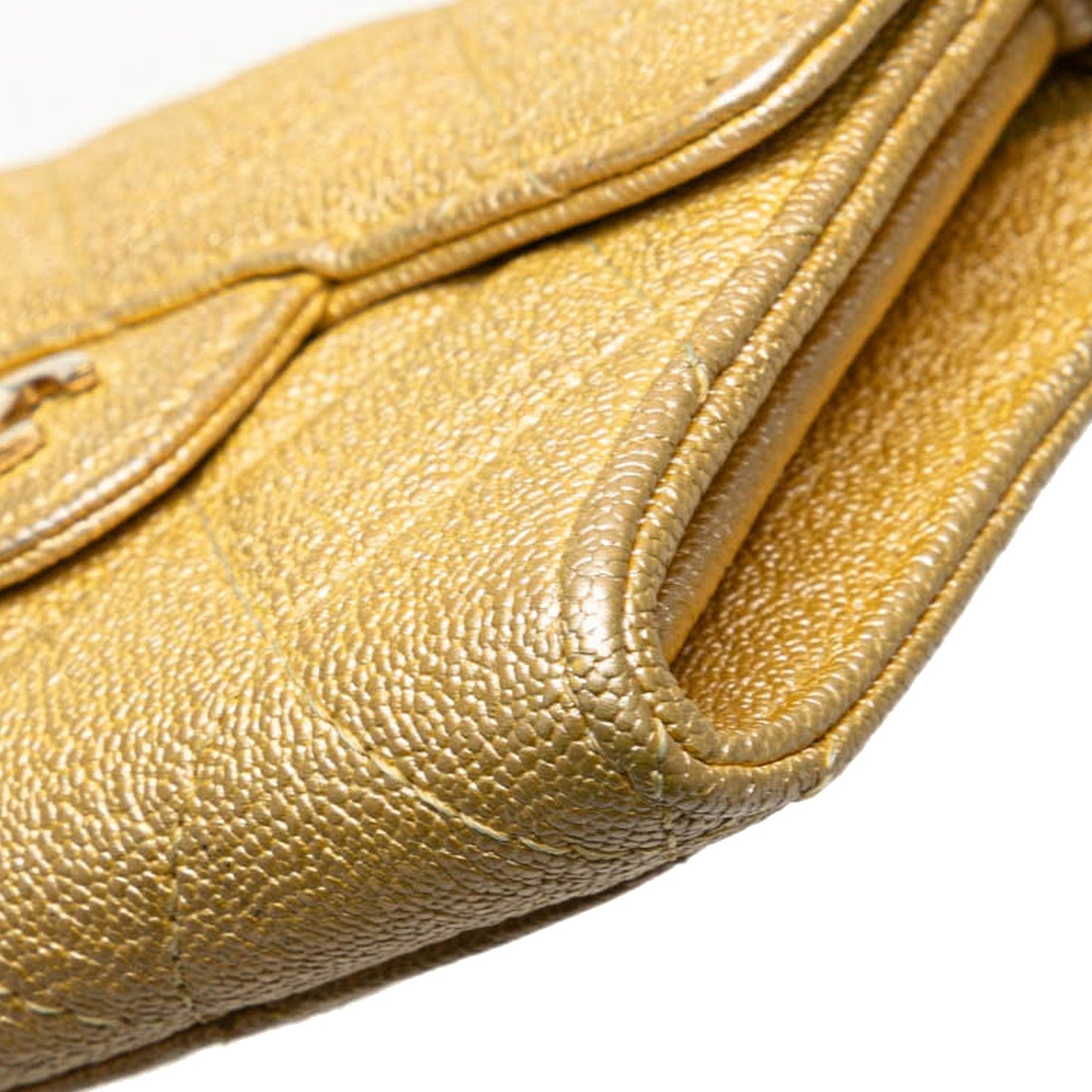 Chanel Sac CC Quilted Iridescent Caviar Flap Card Holder on Chain