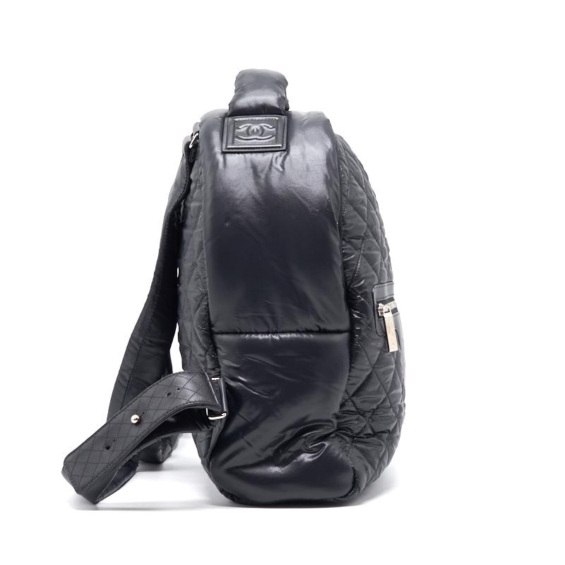 Chanel Black Quilted Nylon and Leather Coco Cocoon Backpack