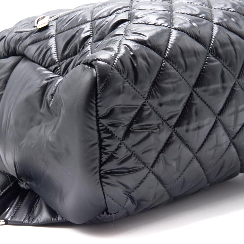 Chanel Black Quilted Nylon and Leather Coco Cocoon Backpack