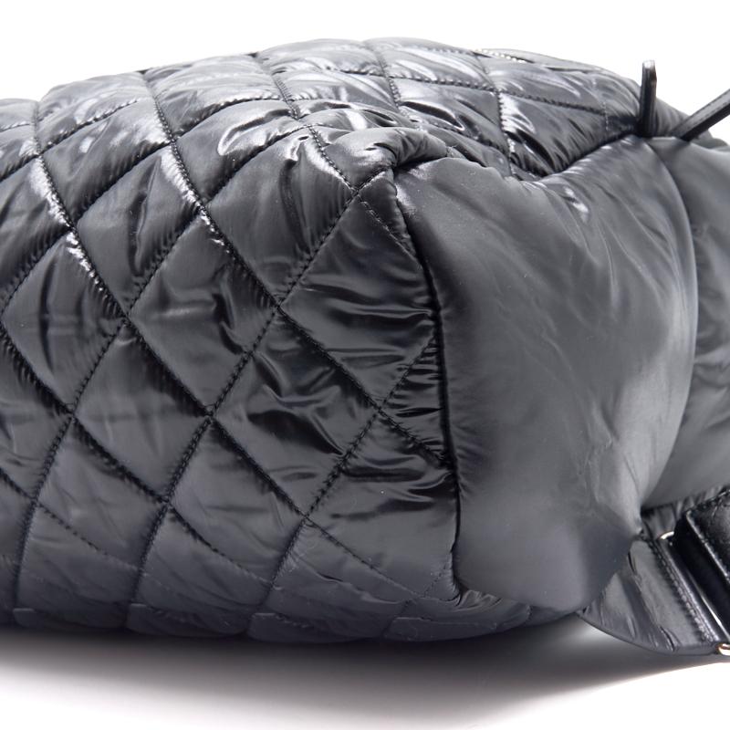 Chanel Black Quilted Nylon and Leather Coco Cocoon Backpack