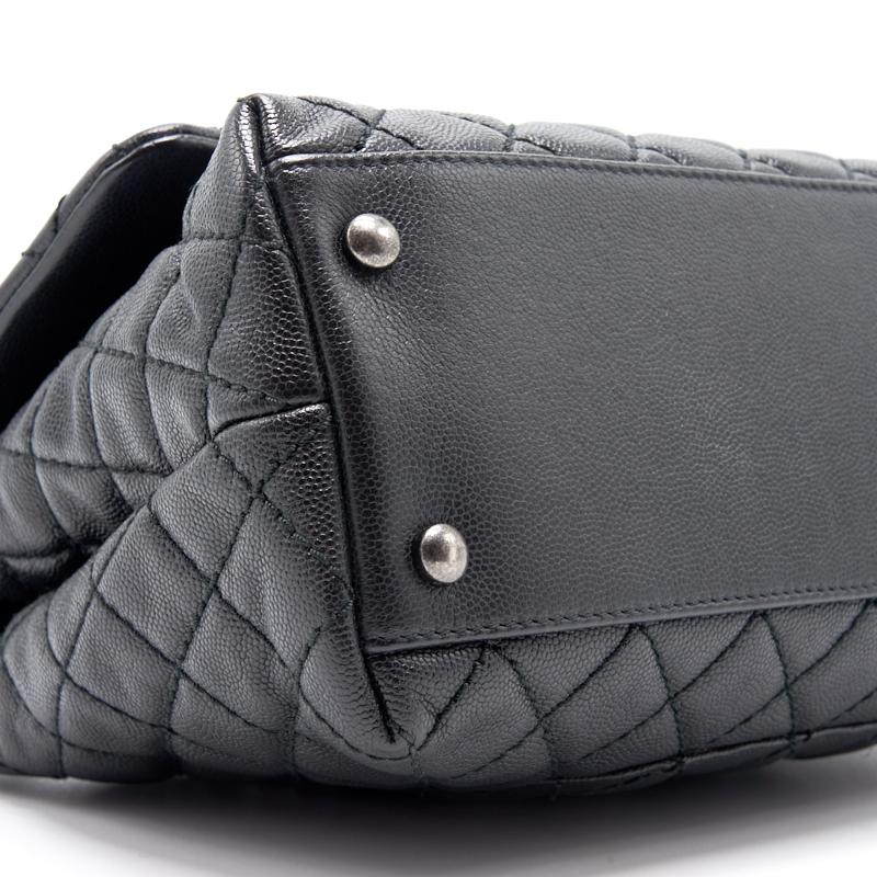 Chanel Cavier Medium Coco Handle Flap Bag with Top Handle