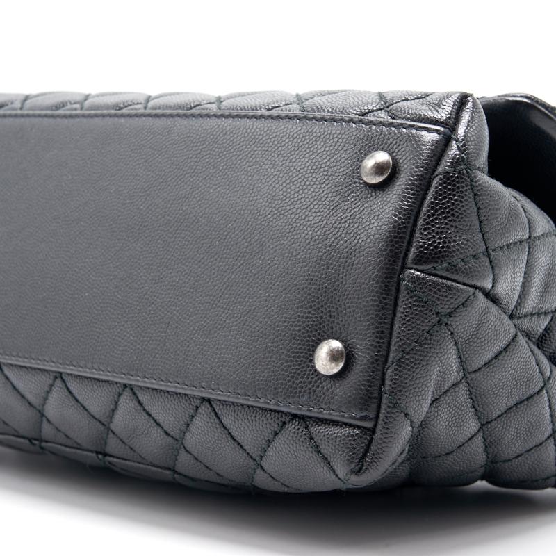 Chanel Cavier Medium Coco Handle Flap Bag with Top Handle