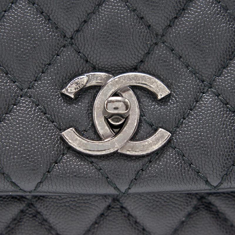 Chanel Cavier Medium Coco Handle Flap Bag with Top Handle