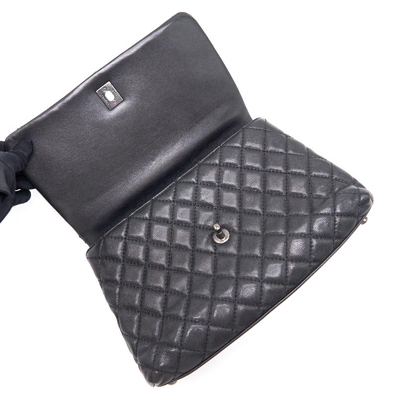 Chanel Cavier Medium Coco Handle Flap Bag with Top Handle