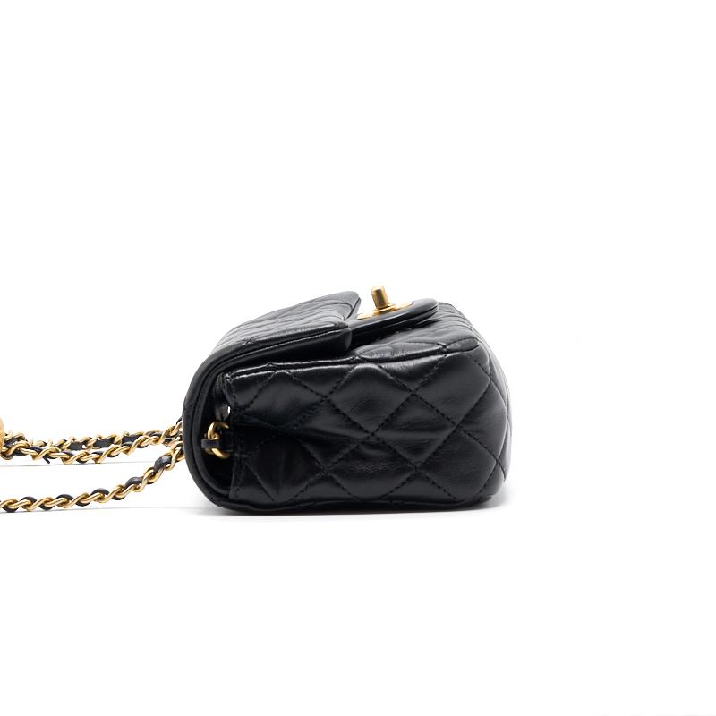 Chanel 20s pearl crush rectangular mini flap bag