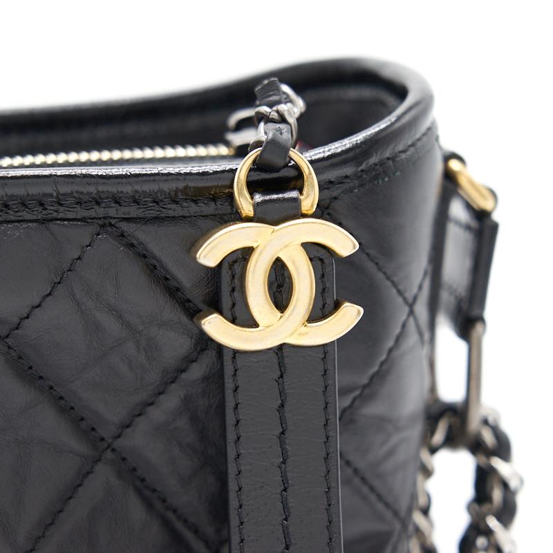 Chanels Gabrielle Small Hobo Handbag black