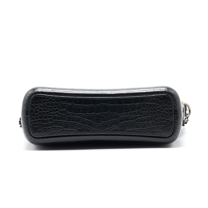 Chanels Medium Gabrielle Hobo Bag Crocodile Embossed Calfskin Black
