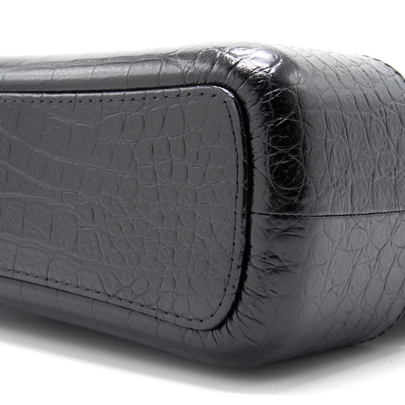 Chanels Medium Gabrielle Hobo Bag Crocodile Embossed Calfskin Black