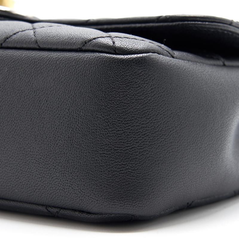 Chanel 19B Matelasse Black Mini Flap Bag