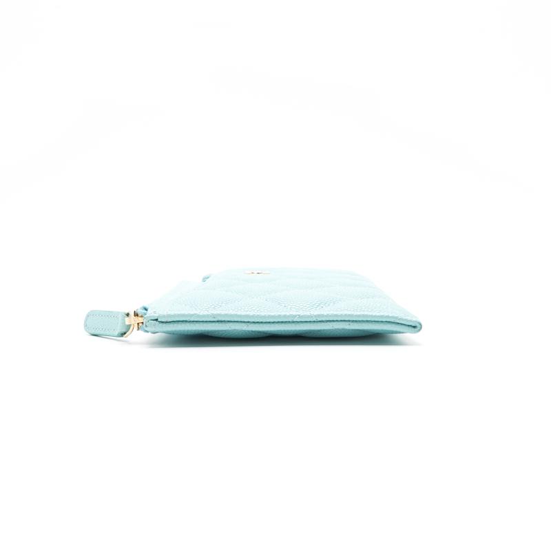 Chanel 19C Caviar Phone & Card holder Tiffany Blue