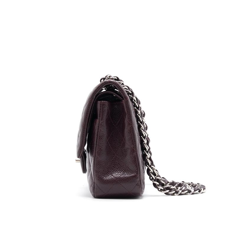 Chanel Medium cavier Classical double flap burgundy with SHW