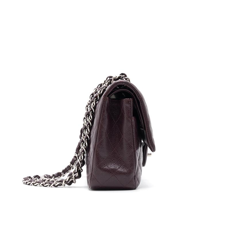 Chanel Medium cavier Classical double flap burgundy with SHW