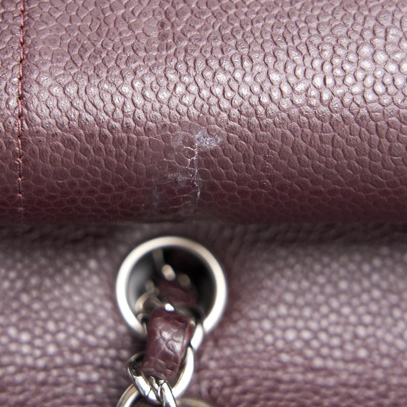 Chanel Medium cavier Classical double flap burgundy with SHW